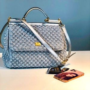 Dolce and Gabbana Silver Sicily Handbag  ( Large )